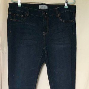 Dark Wash Mid-Rise Skinny Jean with Whisking